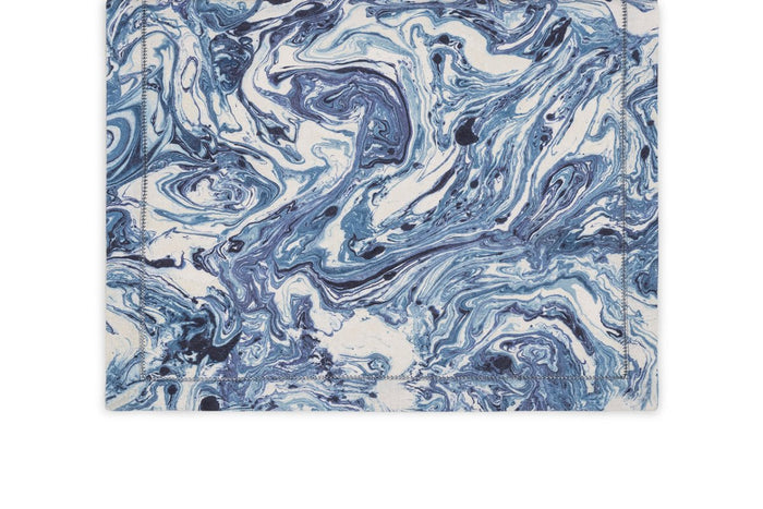 Matouk Schumacher Balthazar Lapis Blue Table Runner | Fig Linens and Home