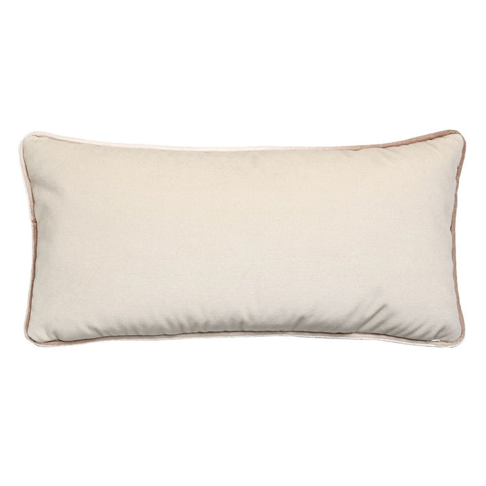 Banded Velvet Performance Pillows Latte by Kevin O'Brien at Fig Linens and Home - Back View