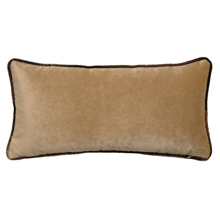 Banded Velvet Performance Pillows Sable Kevin O'Brien at Fig Linens and Home - Back View