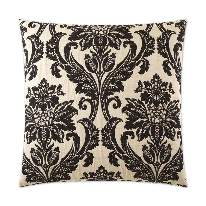 Beatrice Pillow in Black - front view, traditional design by D.V. KAP Home