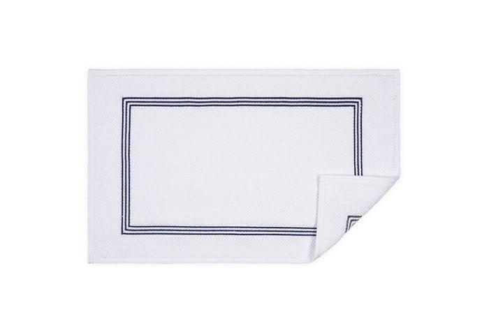 Bathroom Rug in Navy Blue | Bel Tempo Bath Rug by Matouk at Fig Linens and Home