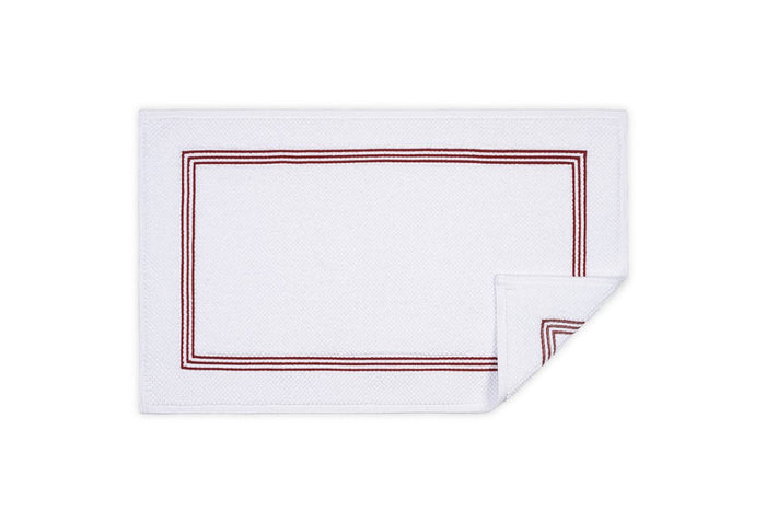 Bathroom Rug in Red | Bel Tempo Bath Rug by Matouk at Fig Linens and Home