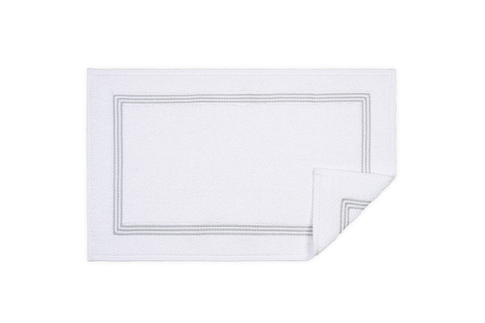 Bathroom Rug in Silver | Bel Tempo Bath Rug by Matouk at Fig Linens and Home