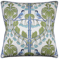 Birds & Cherries Green & Blue Decorative Pillow by Ryan Studio at Fig Linens and Home