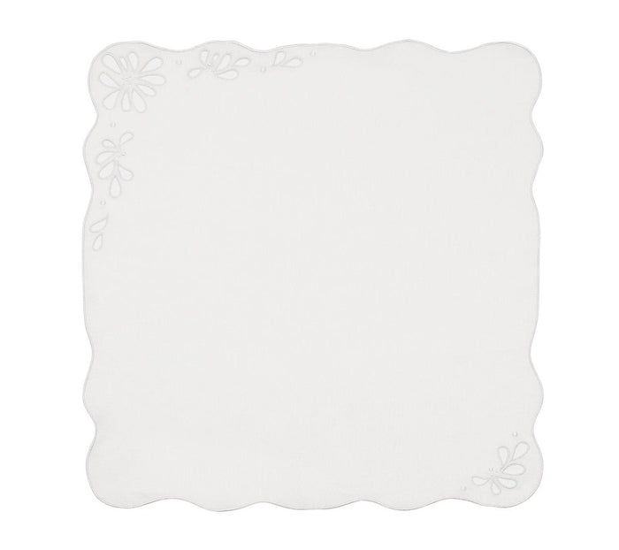 Bloom Napkin in White Set of 4 by Kim Seybert at Fig Linens and Home 5