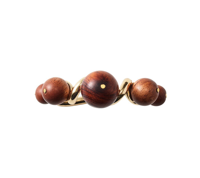 Bois Napkin Ring in Brown & Gold Set of 4 by Kim Seybert at Fig Linens and Home - View 2