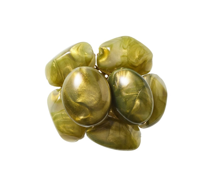Bonton Napkin Ring in Green & Gold, Set of 4 Kim Seybert at Fig Linens and Home - View 2