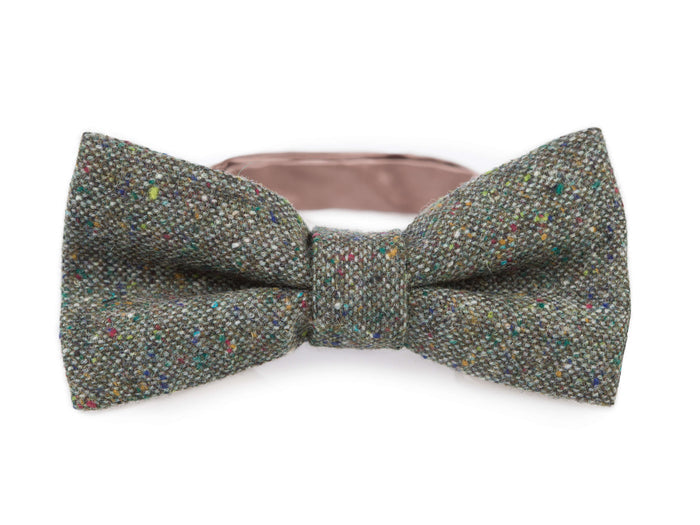 Bow Tie Tweed Irish Tweed- Green with Multicolour Flecks