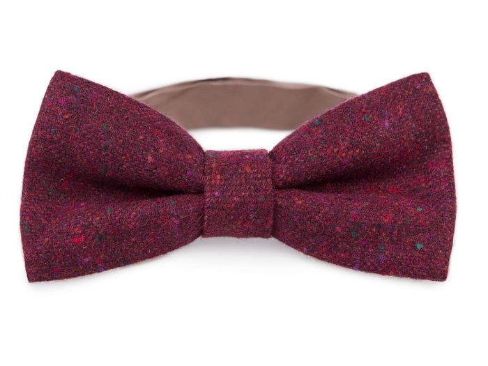 Bow Tie Tweed Irish Tweed Wine with Colourful Flecks