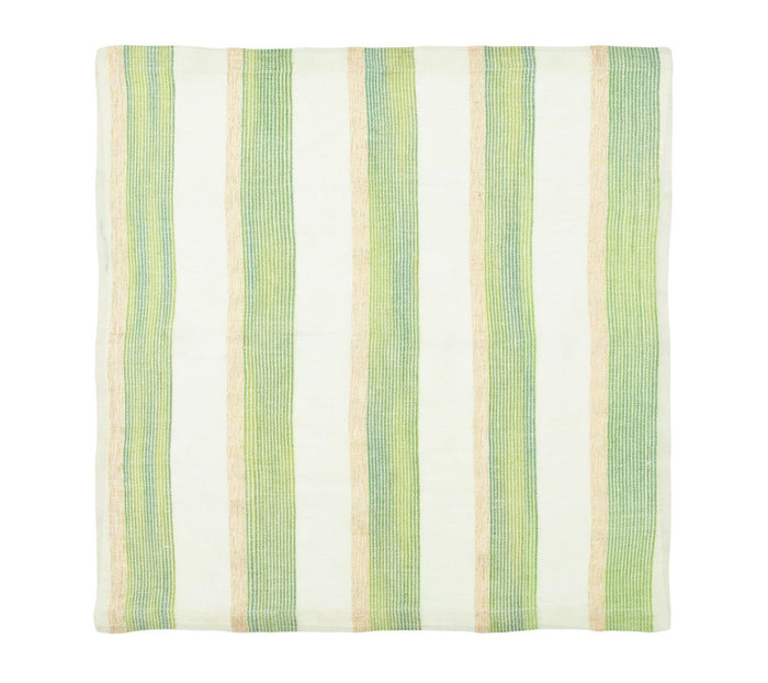 Broad Stripe Napkins in Green & White by Kim Seybert at Fig Linens and Home - View 2