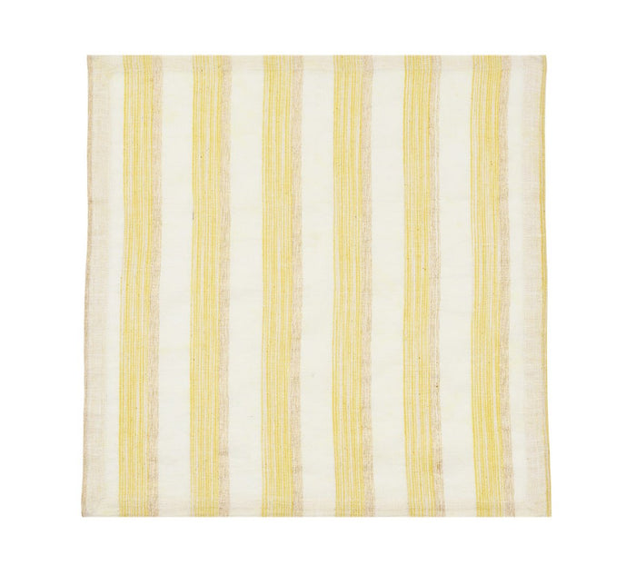 Broad Stripe Napkins in Yellow & White by Kim Seybert at Fig Linens and Home - View 5