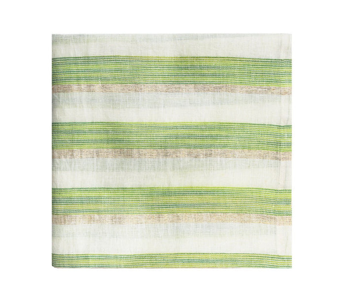 Broad Stripe Tablecloth in Green & White by Kim Seybert at Fig Linens and Home 2