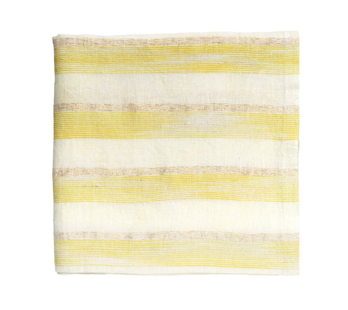 Broad Stripe Tablecloth in Yellow & White by Kim Seybert at Fig Linens and Home 4