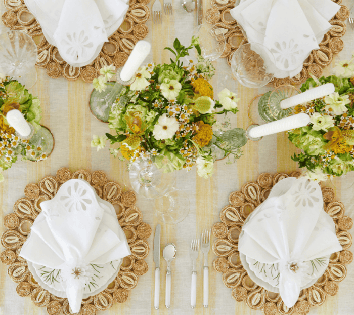 Broad Stripe Tablecloth in Yellow & White by Kim Seybert at Fig Linens and Home 1