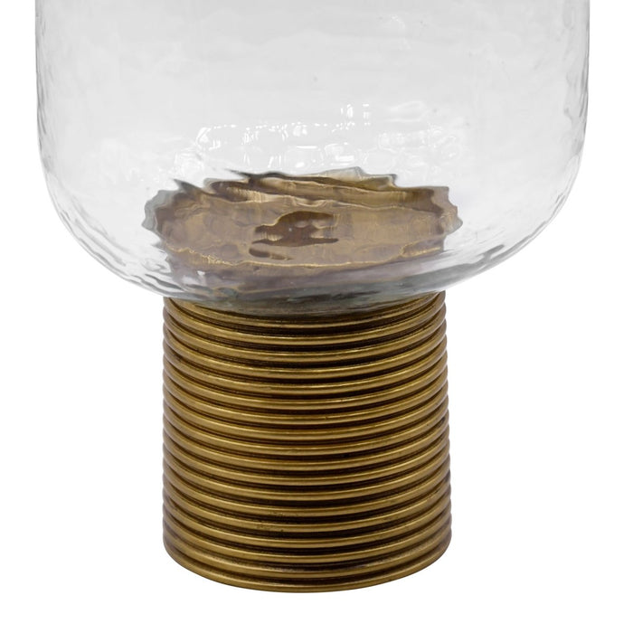 Cadey Large Candle Holder | Worlds Away Clear Glass Votive Pillar Holder - Detail of Base