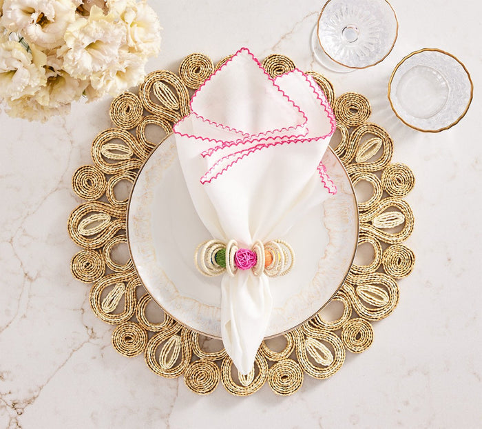 Calypso Napkin Ring in Multi Set of 4 by Kim Seybert at Fig Linens and Home - Lifestyle 2