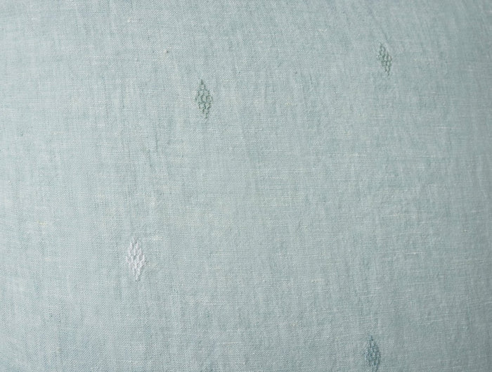 Coyuchi Cambria Embroidered Organic Linen Pacific Blue Chambray Bedding at Fig Linens and Home - 4