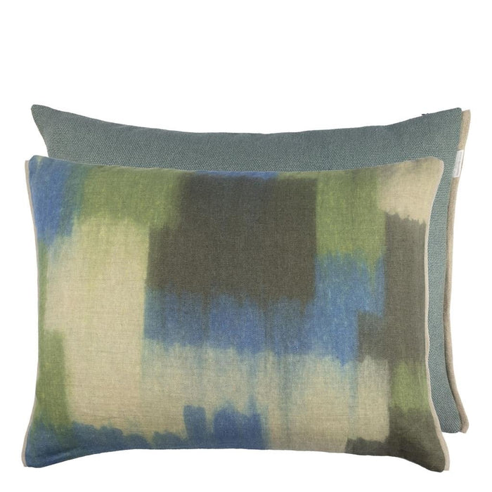 Carres Ombres Moss Decorative Pillow - Designers Guild at Fig Linens and Home 34