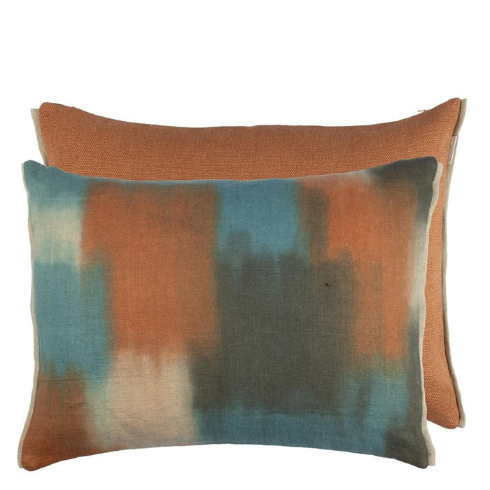 Carres ombres Terracotta Decorative Pillow - Designers Guild at Fig Linens and Home 50