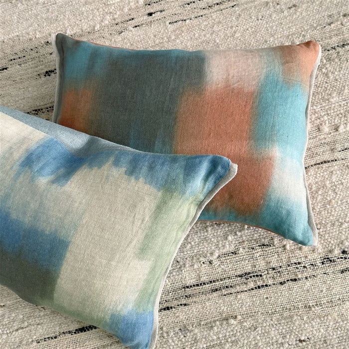 Carres ombres Terracotta Decorative Pillow - Designers Guild at Fig Linens and Home 51