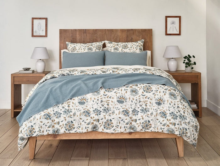 Coyuchi Cascade Organic Matelasse Blankets at Fig Linens and Home - Lifestyle View 4