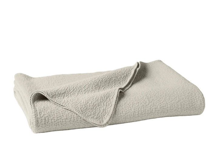 Coyuchi Cascade Organic Matelasse Blanket in Stone at Fig Linens and Home