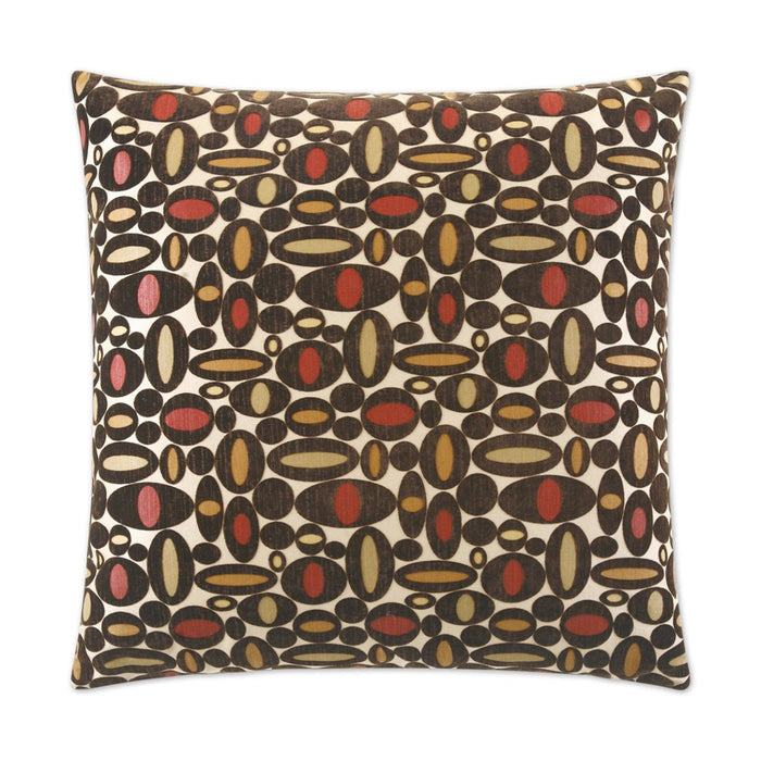 Centric Pillow in Mink - front view, geometric red design by D.V. KAP Home