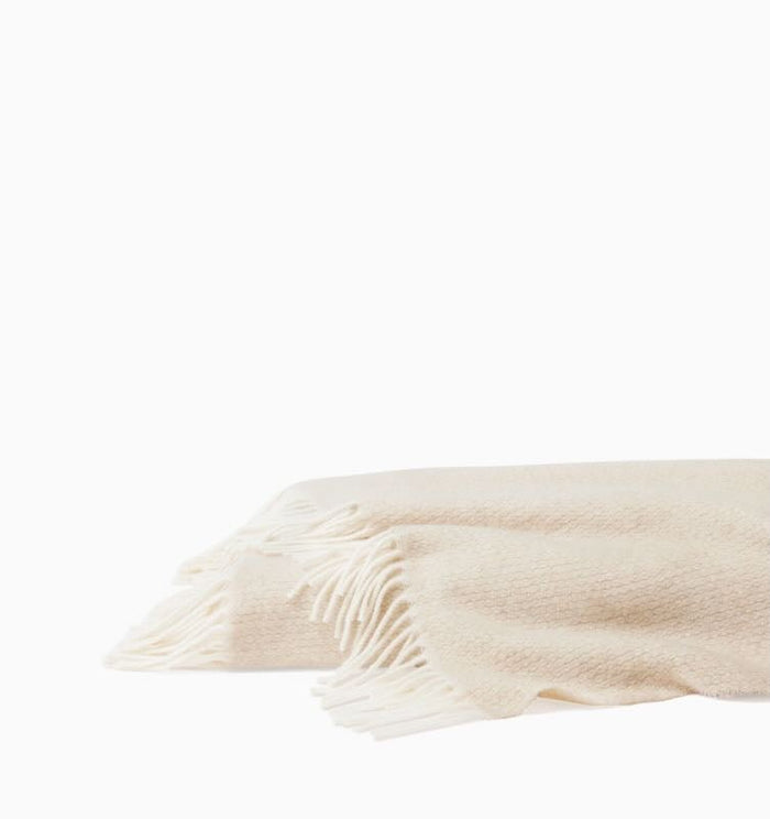 Sferra Linens Cervino Wool & Cashsmere Throw Blanket 51X70" Beige at Fig Linens and Home