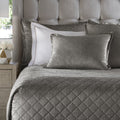 Coverlets - Chloe Steel Velvet Quilt by Lili Alessandra at Fig Linens and Home