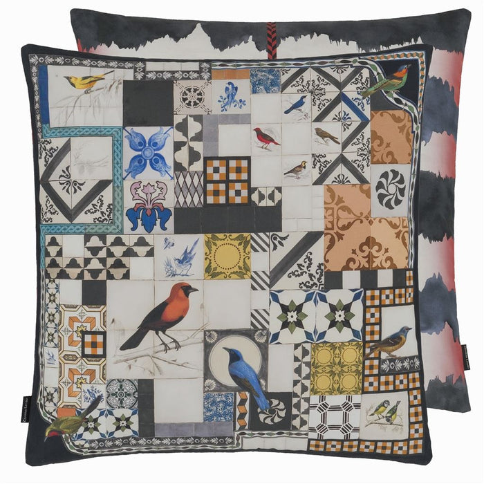 Christian Lacroix Lisboa Spring Tomate Decorative Pillow Decorative Pillow 22” x 22” Multi at FIG LINENS AND HOME 3