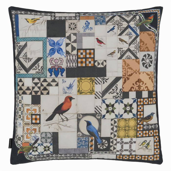 Christian Lacroix Lisboa Spring Tomate Decorative Pillow Decorative Pillow 22” x 22” Multi at FIG LINENS AND HOME 6