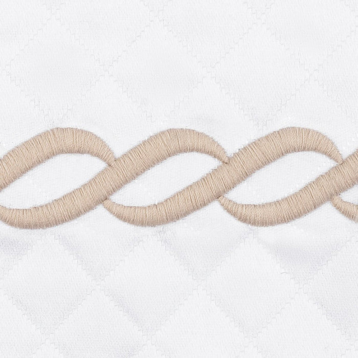 Matouk Classic Chain Scallop Matelasse Swatch  Dune  | Matouk at Fig Linens and Home