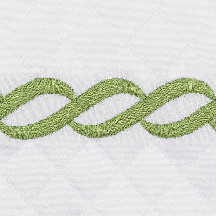 Matouk Classic Chain Scallop Matelasse Swatch Spring Green  | Matouk at Fig Linens and Home