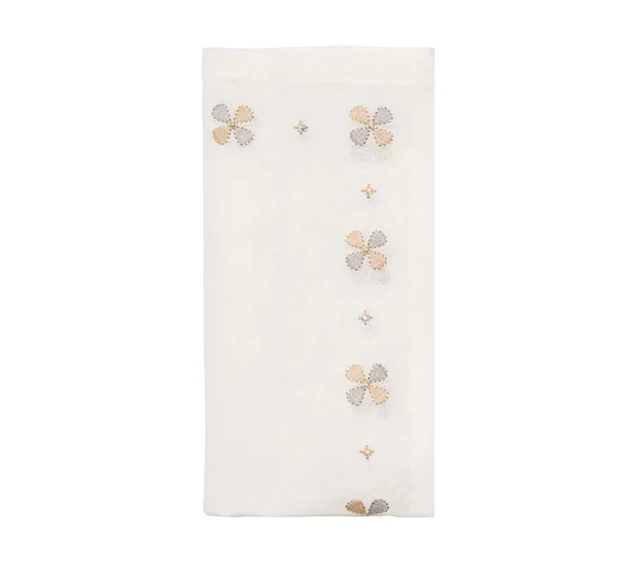 Clover White/Natural/Gray Napkin | Kim Seybert at Fig Linens and Home