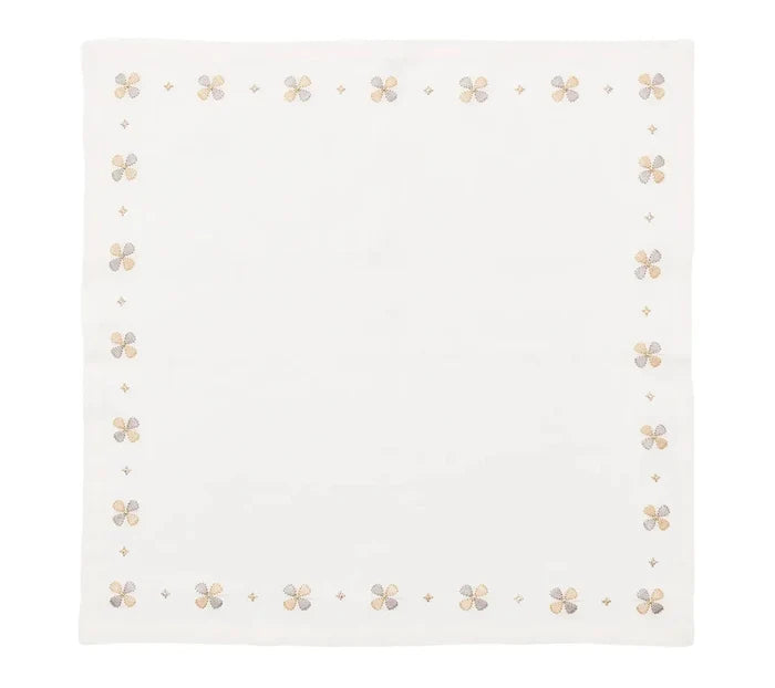 Clover White/Natural/Gray Napkin Detail 6 | Kim Seybert at Fig Linens and Home
