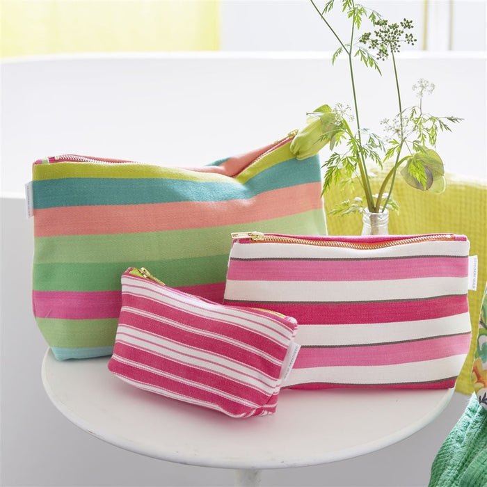 Conduit Stripe Fuchsia Toiletry Bag - Designers Guild at Fig Linens and Home 149