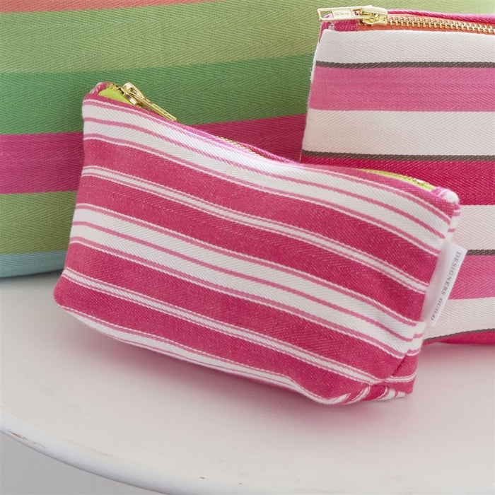 Conduit Stripe Fuchsia Toiletry Bag - Designers Guild at Fig Linens and Home 150