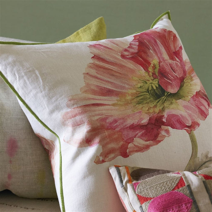 Coquelicot Coral Decorative Pillow - Designers Guild at Fig Linens and Home 97
