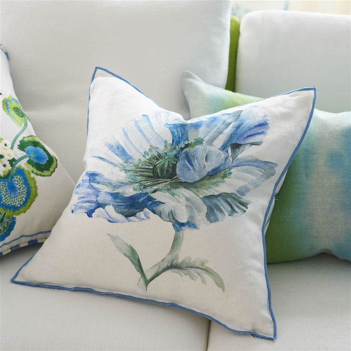 Coquelicot Delft Decorative Pillow - Designers Guild at Fig Linens and Home 19