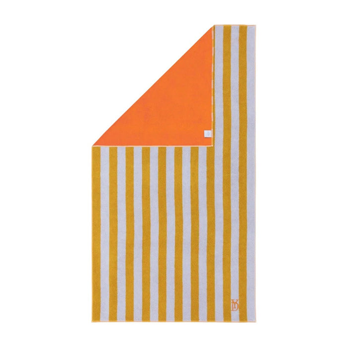 Corail Jacquard Beach Towel by Yves Delorme at Fig Linens and Home in Color Celeste - View 2