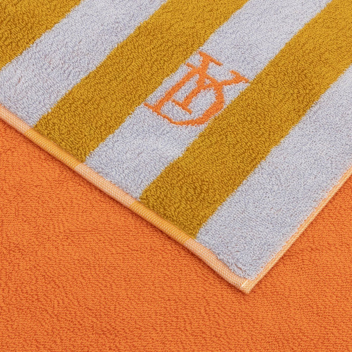 Corail Jacquard Beach Towel by Yves Delorme at Fig Linens and Home in Color Celeste - View 3