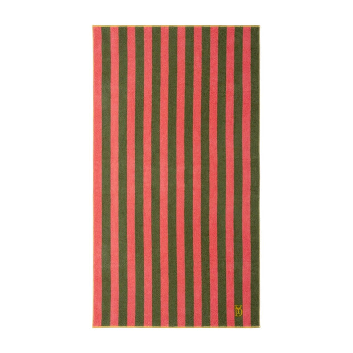 Corail Jacquard Beach Towel by Yves Delorme at Fig Linens and Home in Color Goyave - View 1