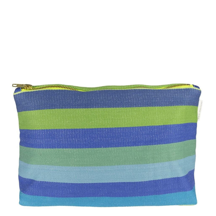 Cork Street Stripe Cobalt Large Toiletry Bag - Designers Guild at Fig Linens and Home 142