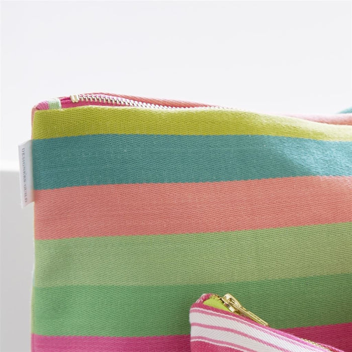 Cork Street Stripe Fuchsia Toiletry Bag - Designers Guild at Fig Linens and Home 127