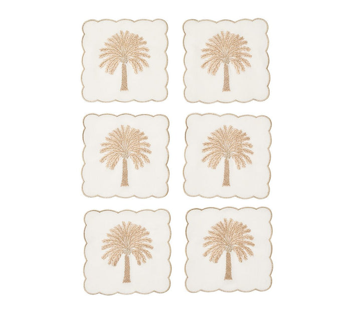 Date Palm Cocktail Napkins Set of 6 in a Gift Box by Kim Seybert at Fig Linens and Home 2