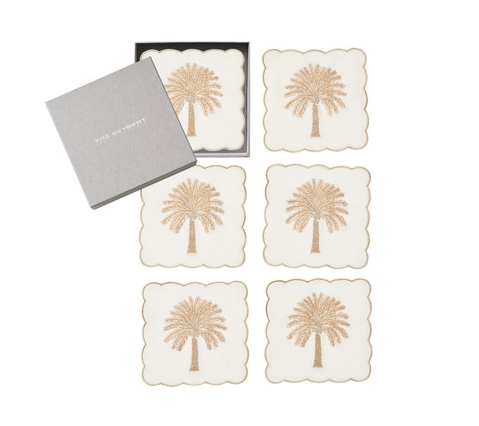 Date Palm Cocktail Napkins Set of 6 in a Gift Box by Kim Seybert at Fig Linens and Home 3