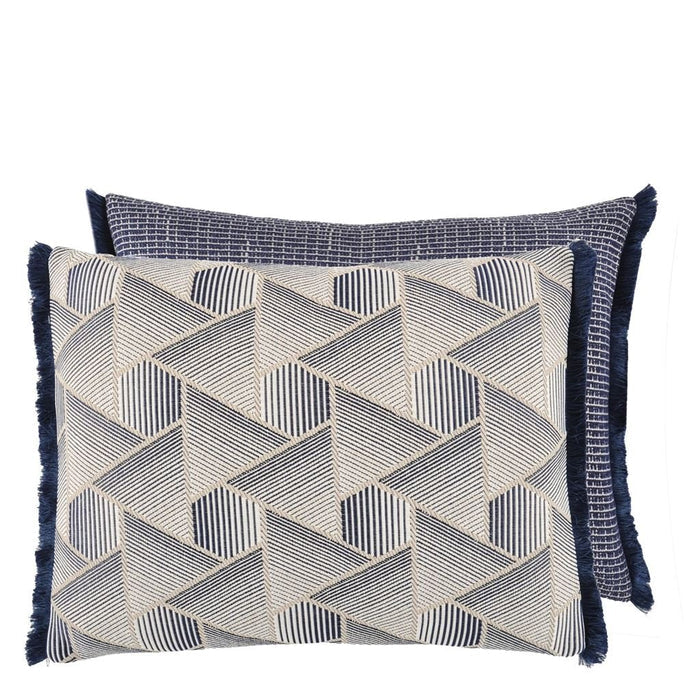 Delray Indigo Outdoor Pillow - Designers Guild at Fig Linens and Home 23