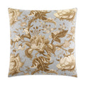 Dennehy Pillow in Aqua - front view, traditional floral linen design in aqua by D.V. KAP Home
