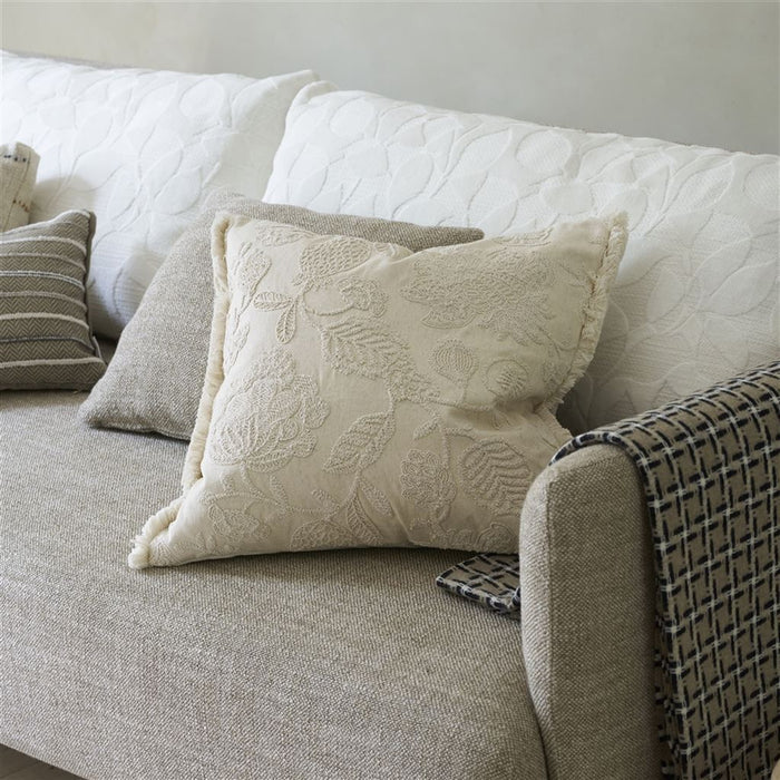 Designers Guild Daphne Chalk Decorative Pillow 20" x 20" Decorative Pillow Chalk at FIG LINENS AND HOME 2