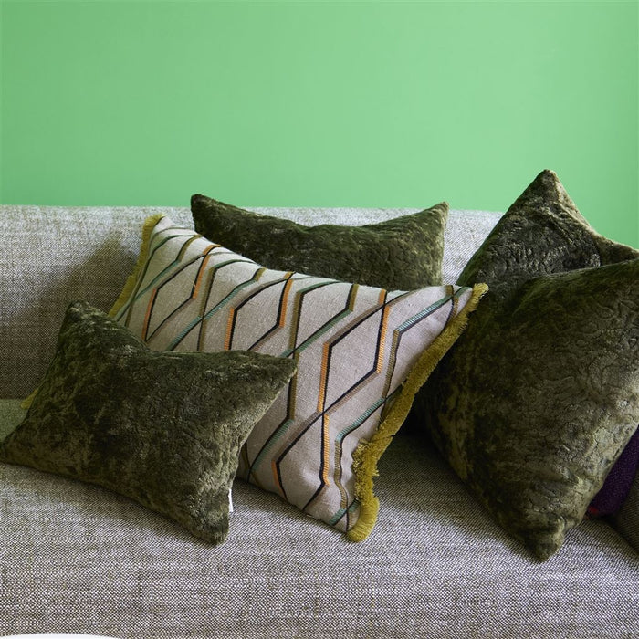 Designers Guild Penwith Moss Decorative Pillow 12" x 16" Decorative Pillow Moss at FIG LINENS AND HOME 3
